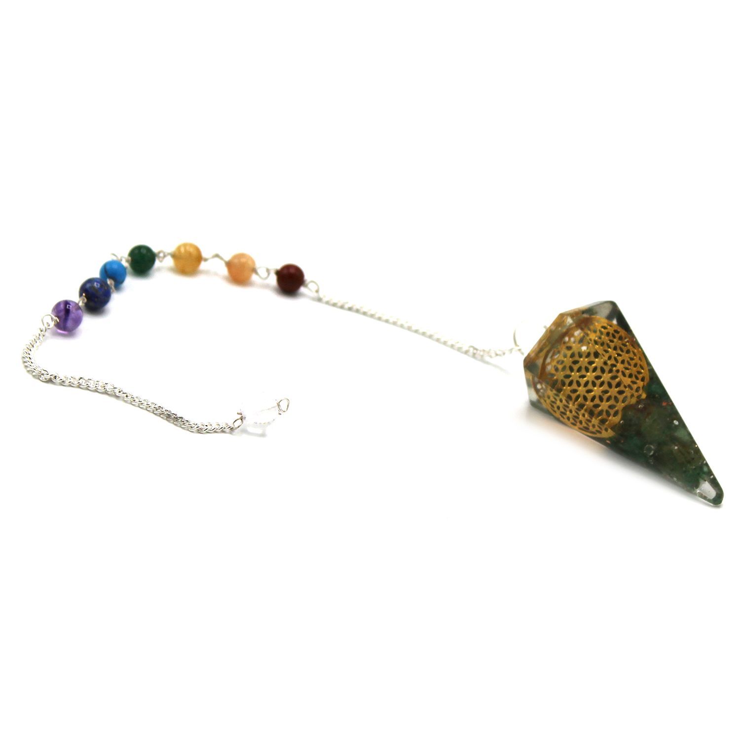 Orgonite Power Chakra Pendulum - Flower of Life Orgonite Power Chakra Pendulum - Flower of Life
