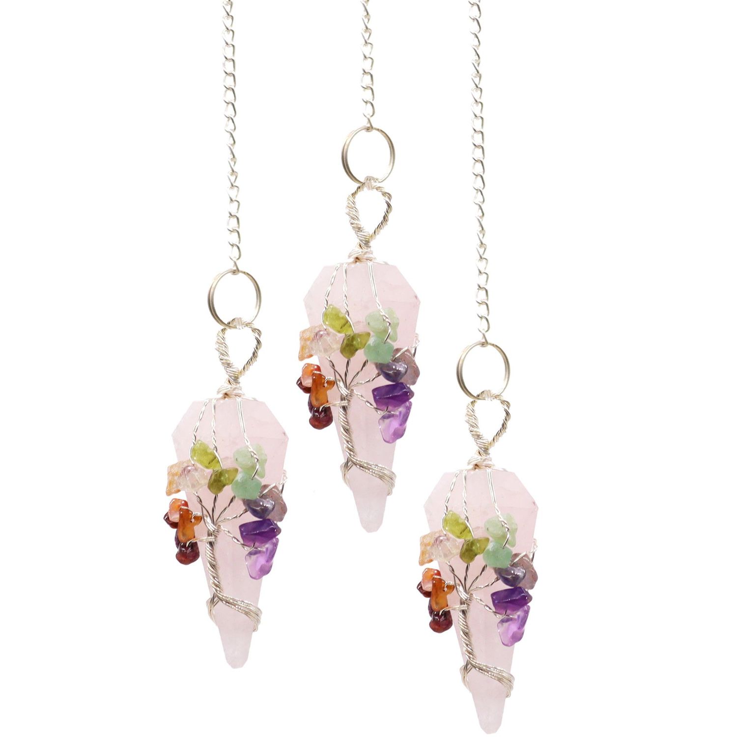 Magic Pendulum - Seven Chakra - Rose Quartz Magic Pendulum - Seven Chakra - Rose Quartz