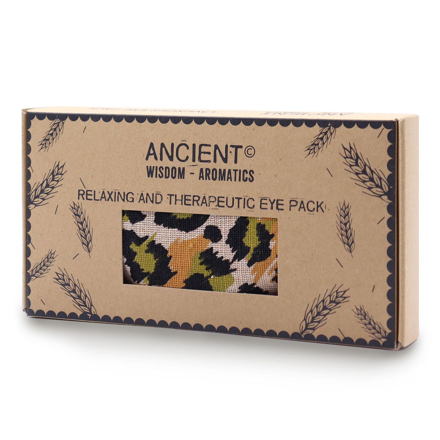 Lavender Natural Cotton and Juco Eye Pillow in Gift Box - Night Leopard Lavender Natural Cotton and Juco Eye Pillow in Gift Box - Night Leopard