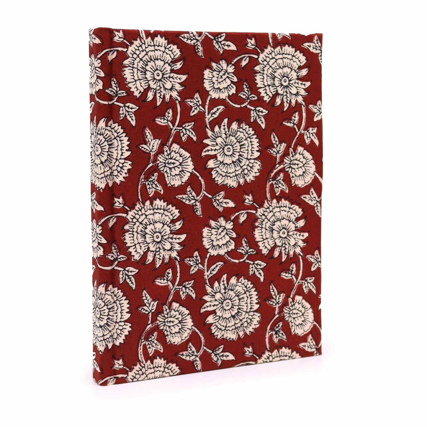 Cotton Bound Notebooks 20x15cm - 96 pages - Burgundy Floral Cotton Bound Notebooks 20x15cm - 96 pages - Burgundy Floral