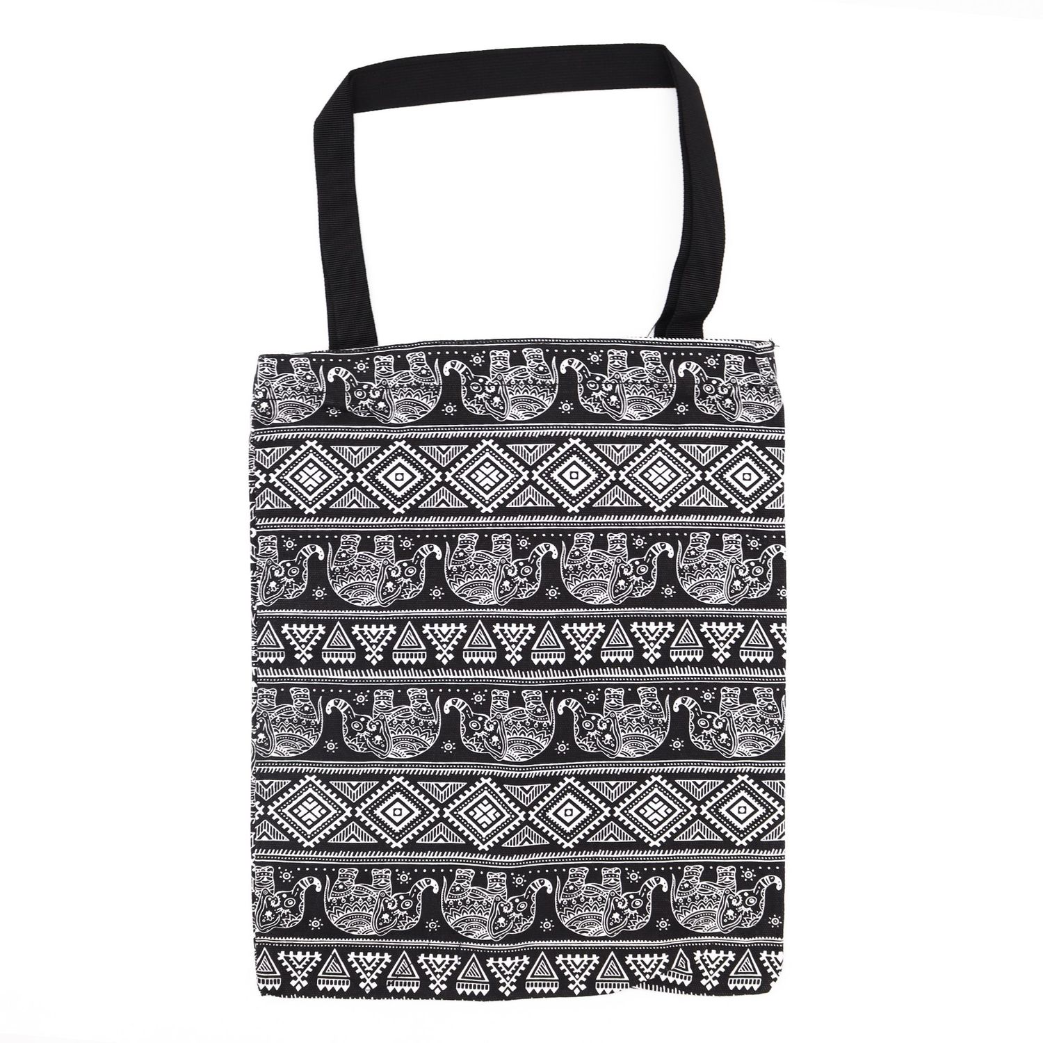 Classic Tote Zipper Bag (Elephants Motiff) 40x34cm Classic Tote Zipper Bag (Elephants Motiff) 40x34cm