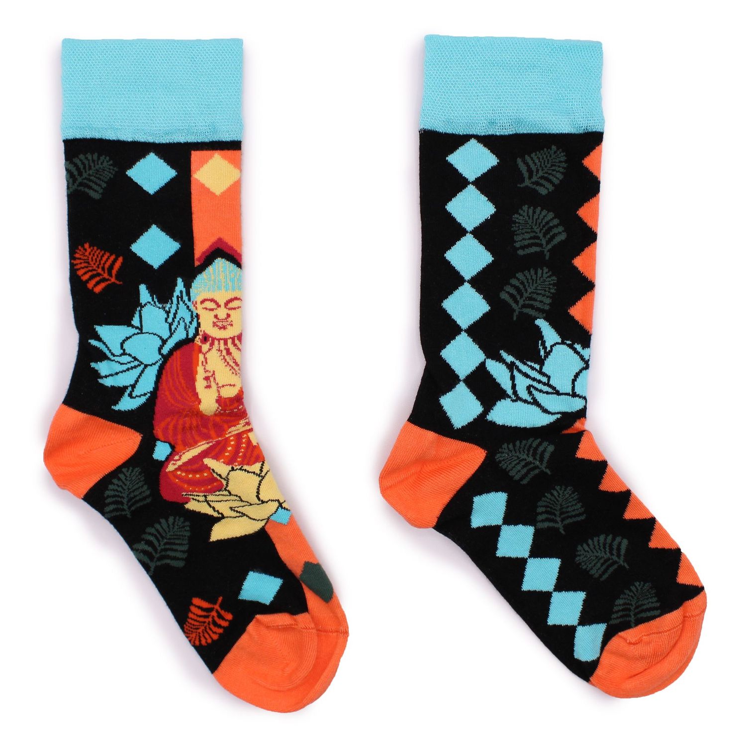 Hop Hare Bamboo Socks M/L - Blue Buddha & Lotus Hop Hare Bamboo Socks M/L - Blue Buddha & Lotus