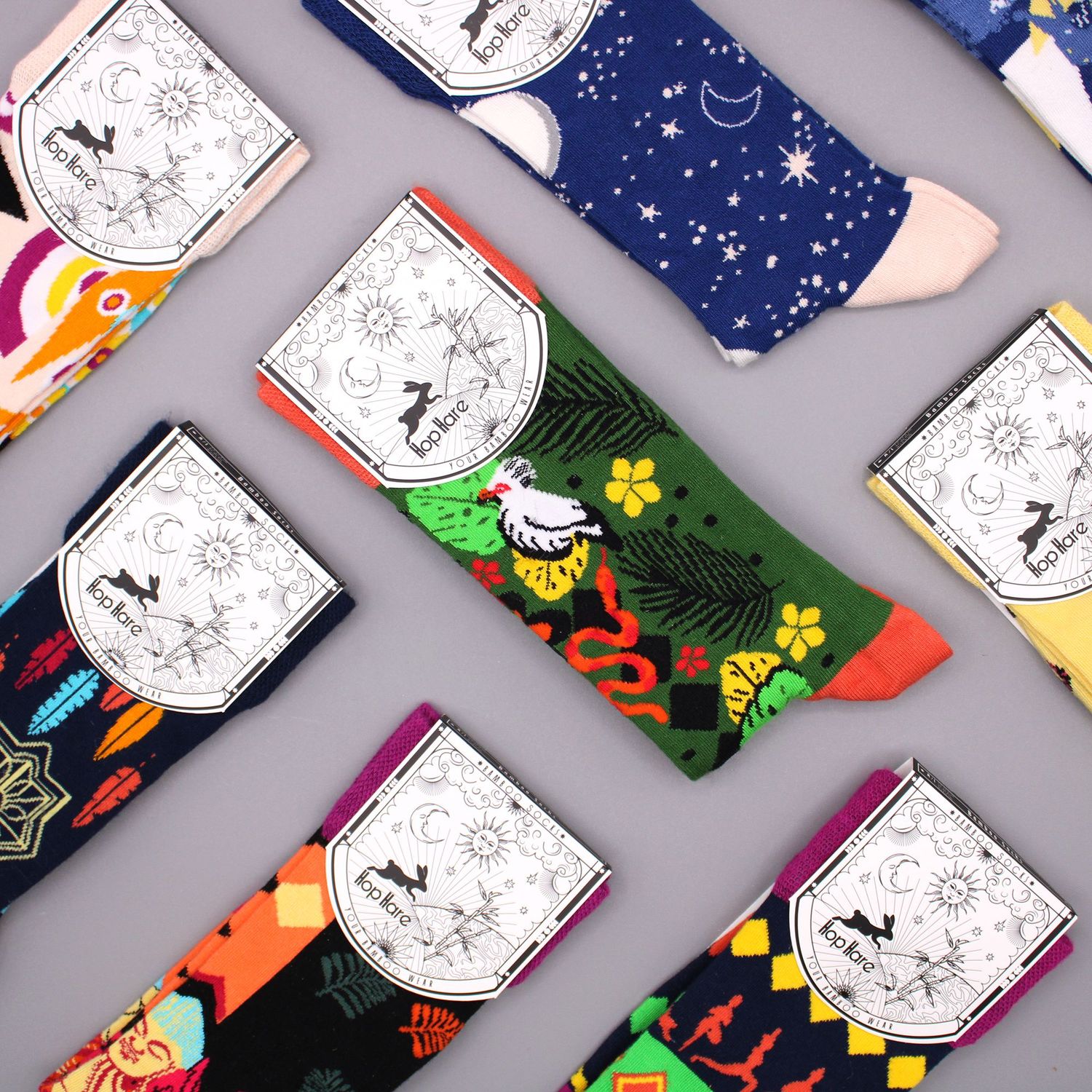 Hop Hare Bamboo Socks S/M - Moon Walk Hop Hare Bamboo Socks S/M - Moon Walk