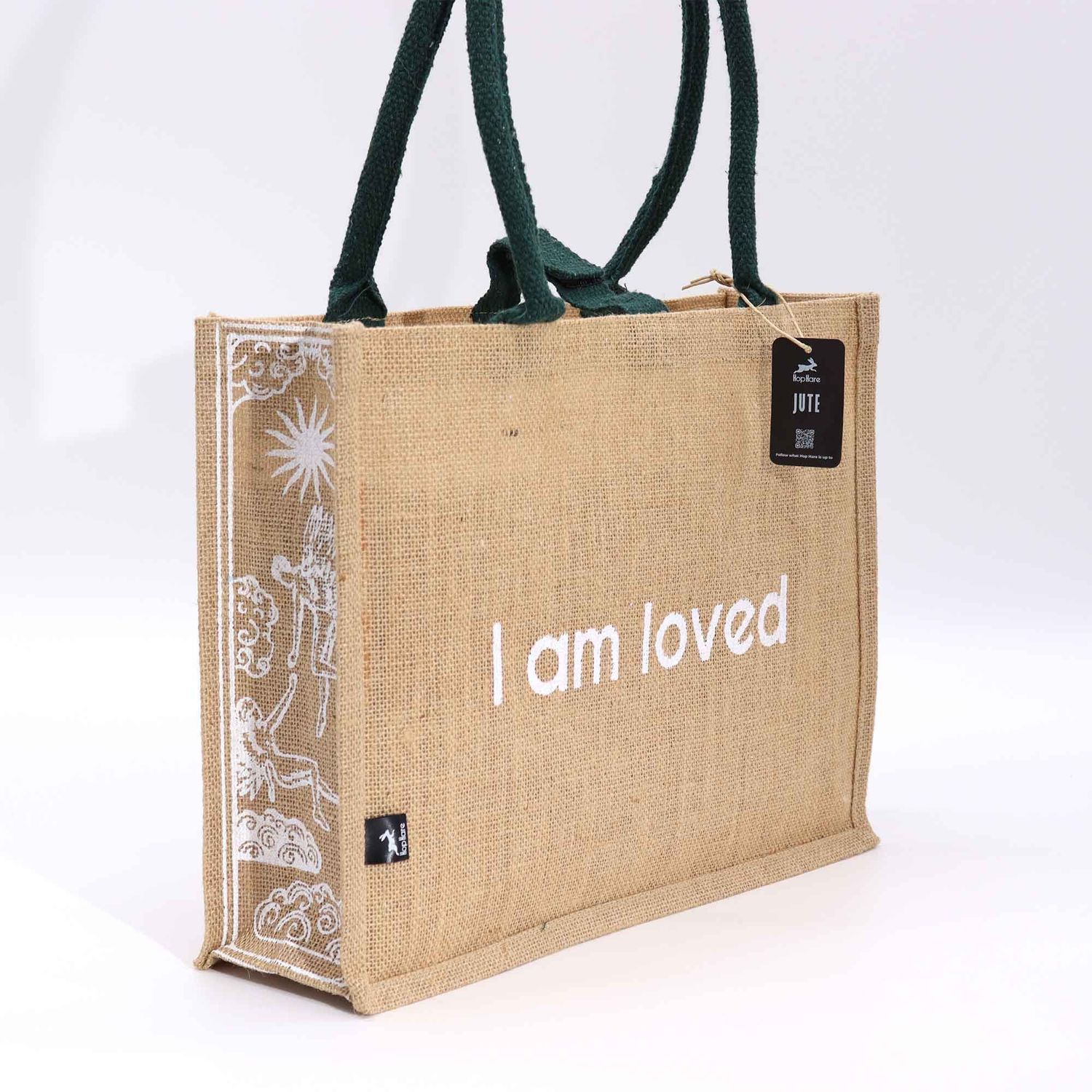 Hop Hare Jute Big Bag - I am Loved Hop Hare Jute Big Bag - I am Loved