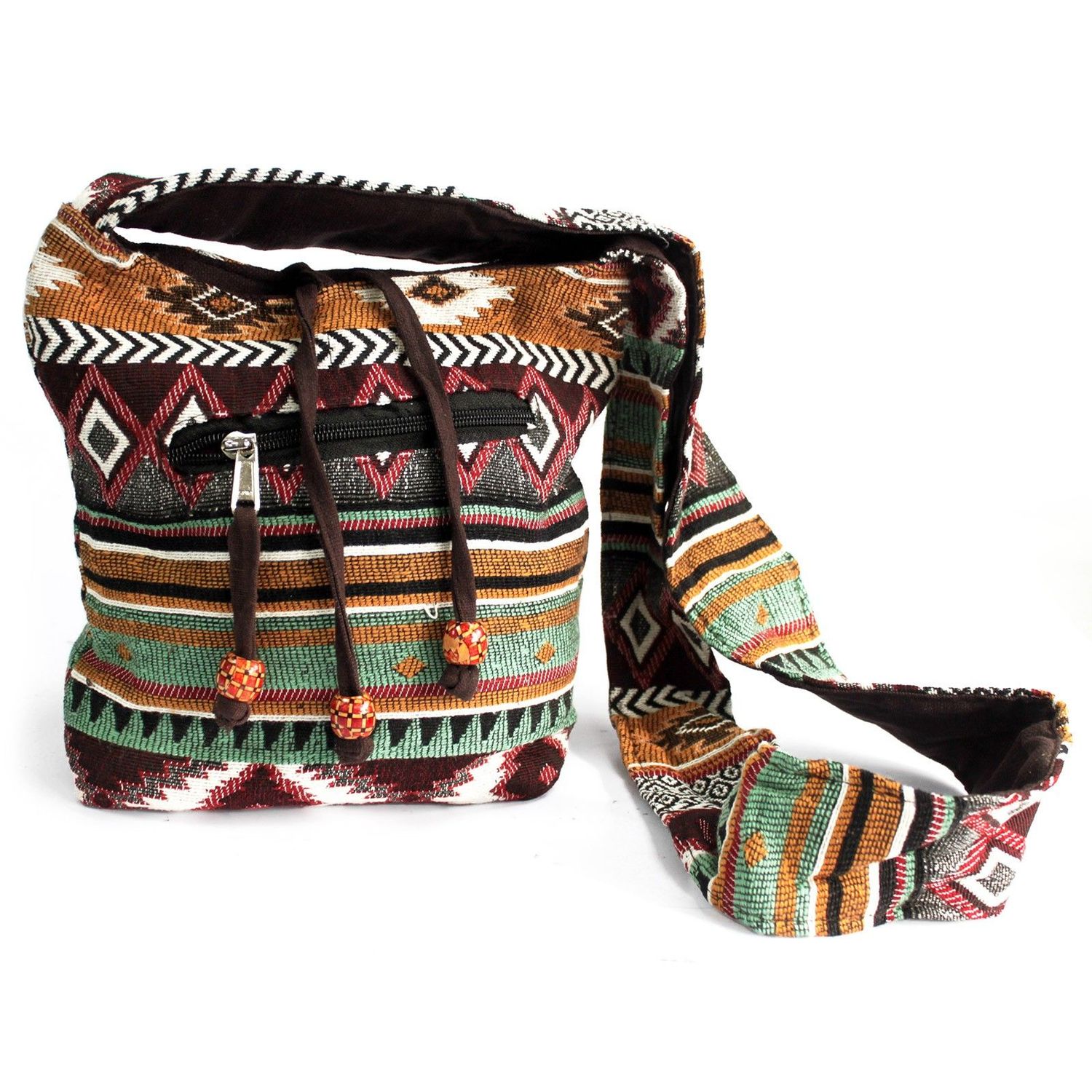 Jacquard Bag - Chocolate Sling Bag Jacquard Bag - Chocolate Sling Bag