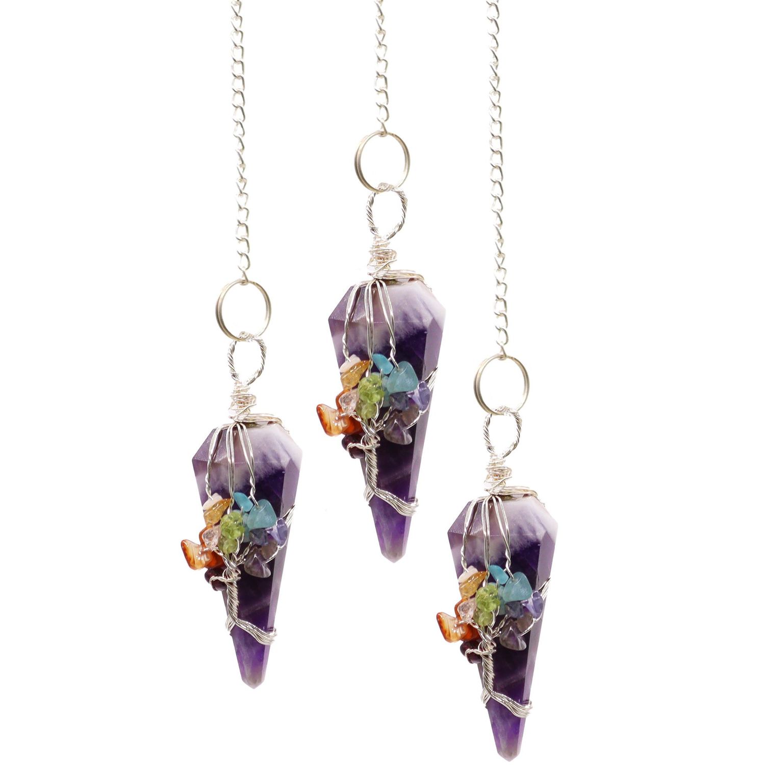 Magic Pendulum - Seven Chakra - Amethyst Magic Pendulum - Seven Chakra - Amethyst