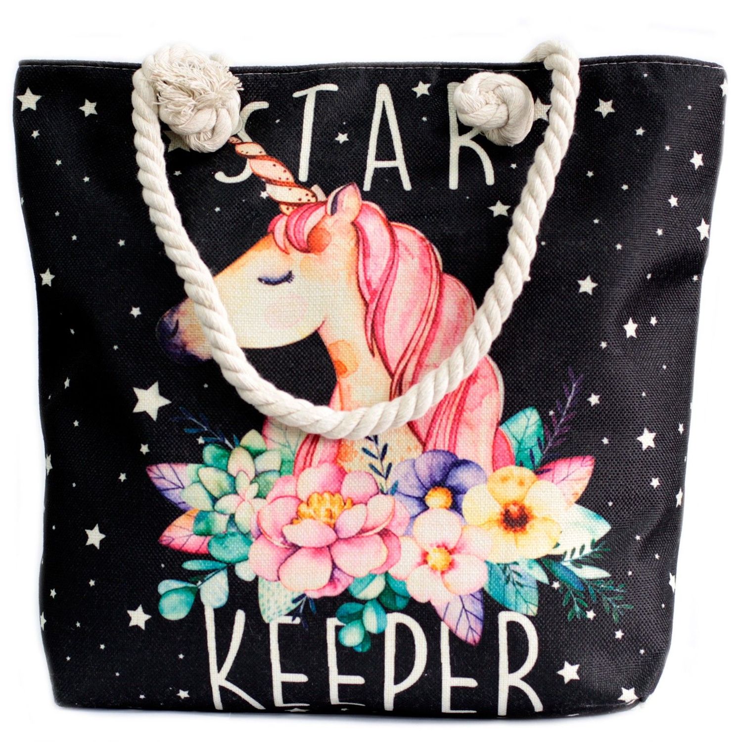 Rope Handle Bag - Star Keeper Unicorn Rope Handle Bag - Star Keeper Unicorn