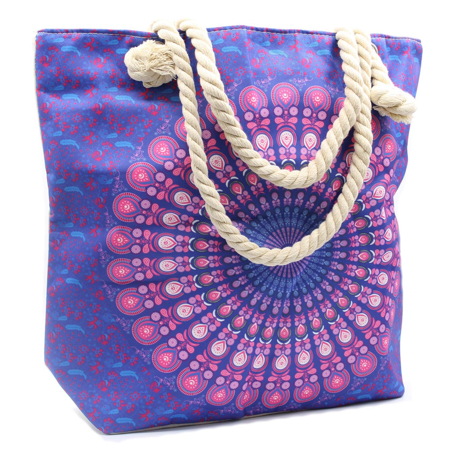 Rope Handle Mandela Bag - Purple Blue Rope Handle Mandela Bag - Purple Blue