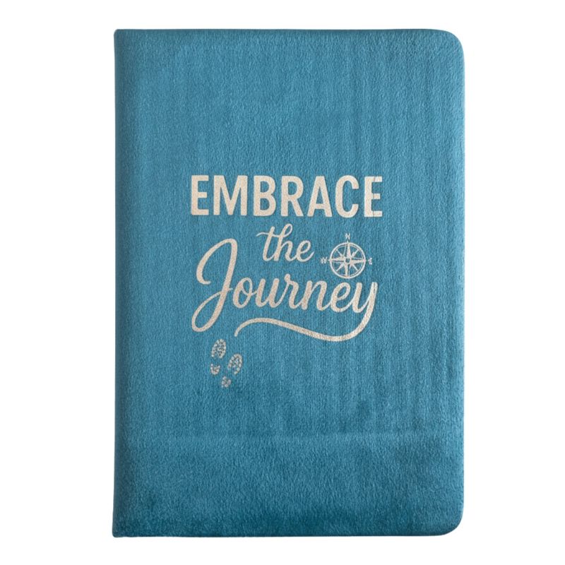 Light Blue Velvet Notebook - 80 pages - Embrace The Journey