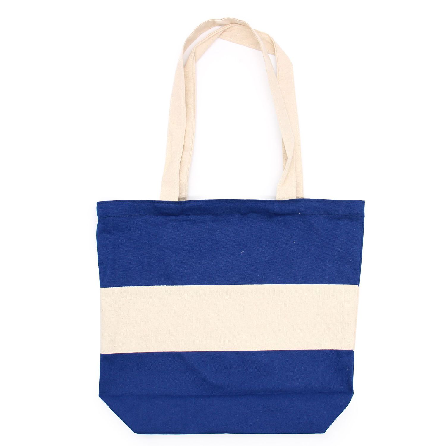 Two Tone Cotton Bag - 38x42x12cm - Blue & Natural - 10oz Two Tone Cotton Bag - 38x42x12cm - Blue & Natural - 10oz