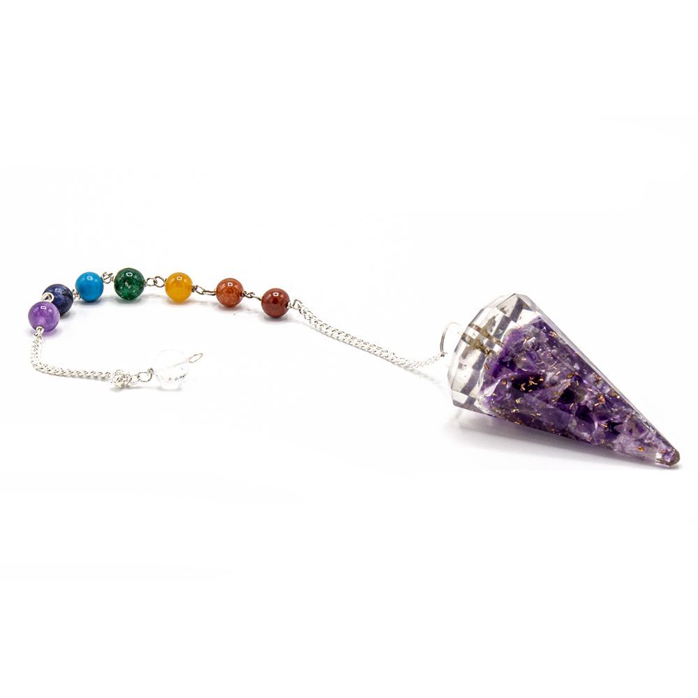 Orgonite Power Chakra Pendulum - Amethyst Orgonite Power Chakra Pendulum - Amethyst