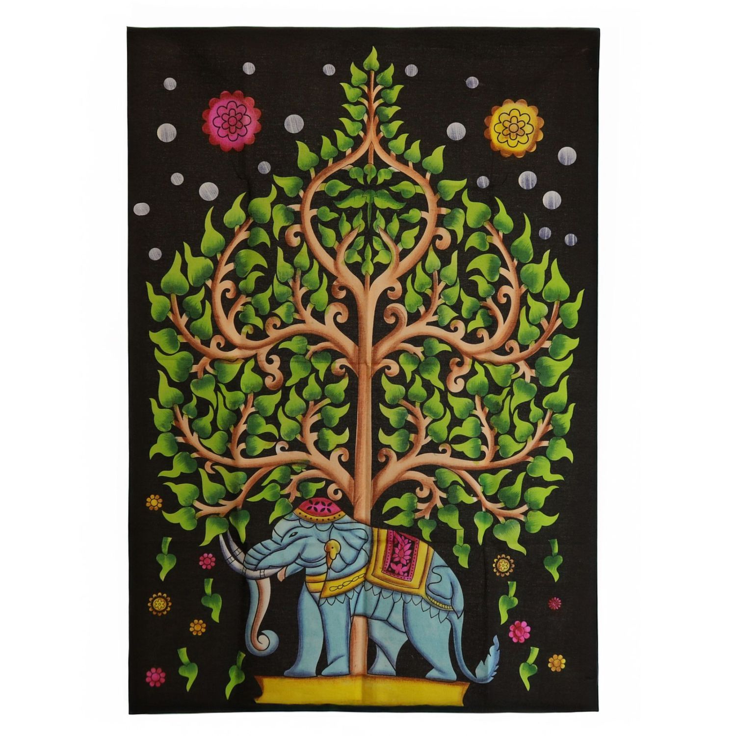Cotton Wall Art (70x110cm) - Elephant & Tree of Life Cotton Wall Art (70x110cm) - Elephant & Tree of Life