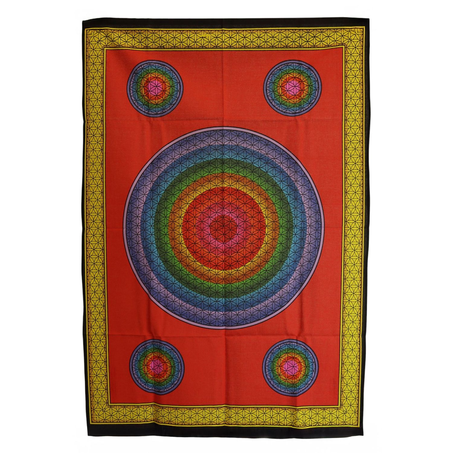 Cotton Wall Art (70x110cm) - Five Flower of Life Cotton Wall Art (70x110cm) - Five Flower of Life