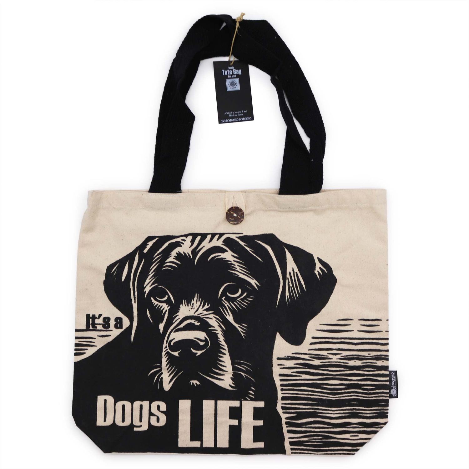 Iconic Classic Tote Bag - It's a Dogs Life - White 10oz Iconic Classic Tote Bag - It's a Dogs Life - White 10oz
