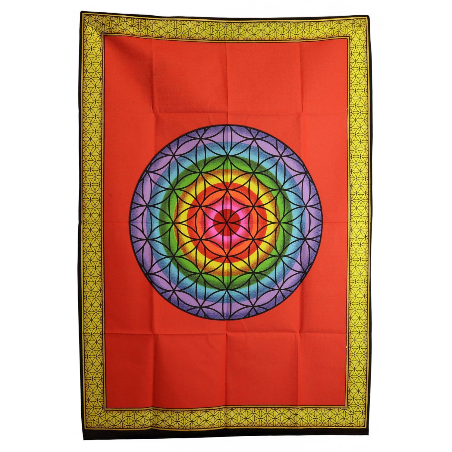 Cotton Wall Art (70x110cm) - Rainbow Flower of Life Cotton Wall Art (70x110cm) - Rainbow Flower of Life