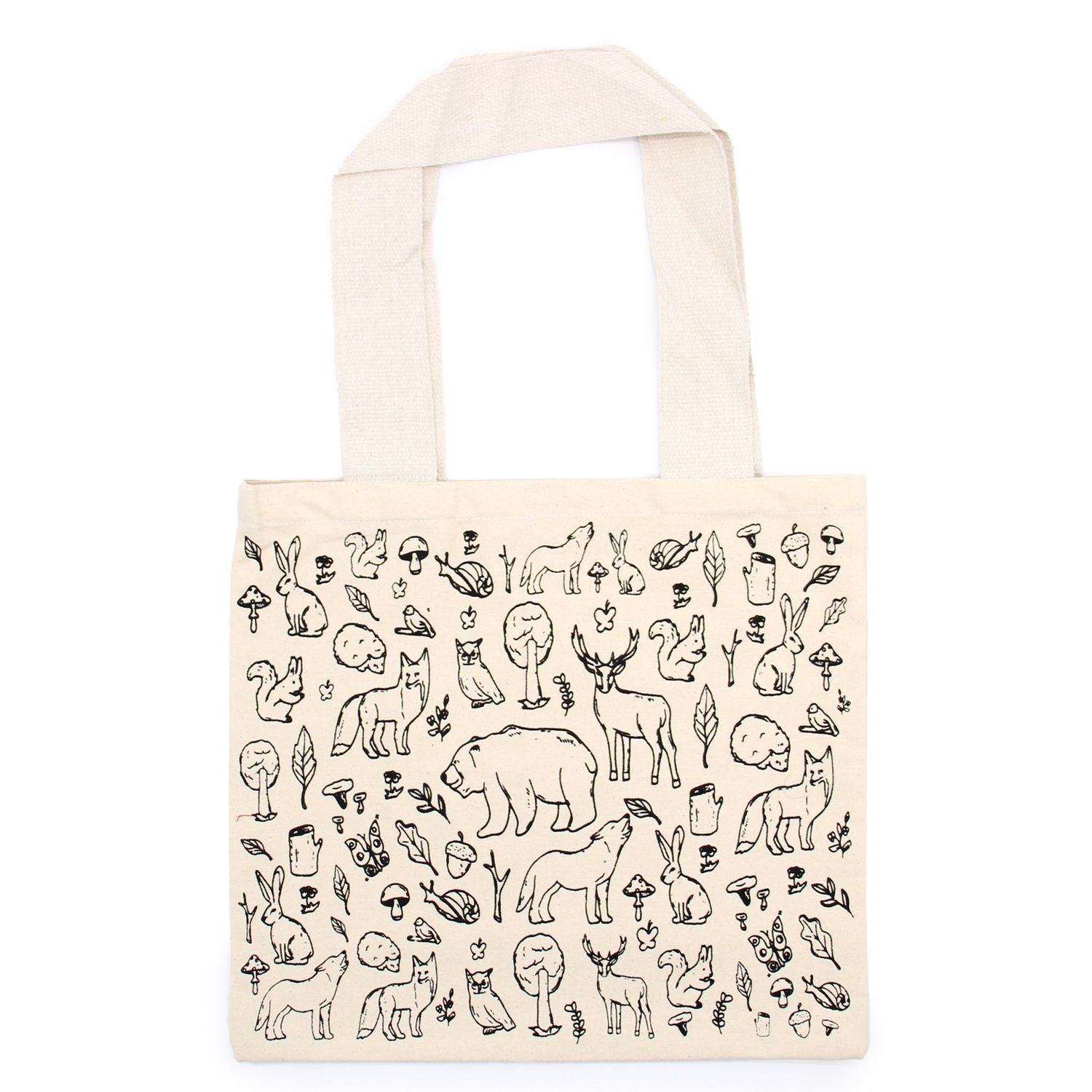 Big Cotton Shopping Bag - 38x42cm - Forest Life - 10oz Big Cotton Shopping Bag - 38x42cm - Forest Life - 10oz