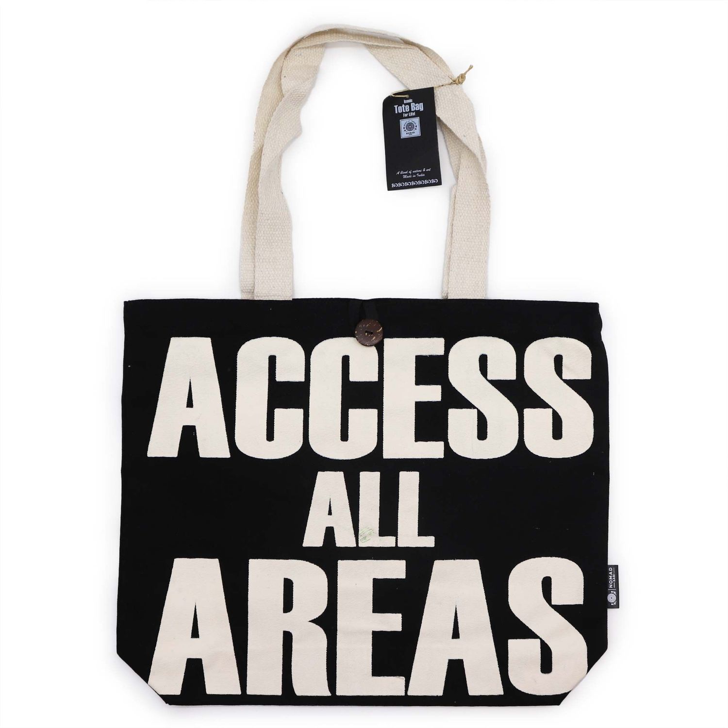Iconic Classic Tote Bag - ACCESS ALL AREAS - Black Natural 10oz Iconic Classic Tote Bag - ACCESS ALL AREAS - Black Natural 10oz