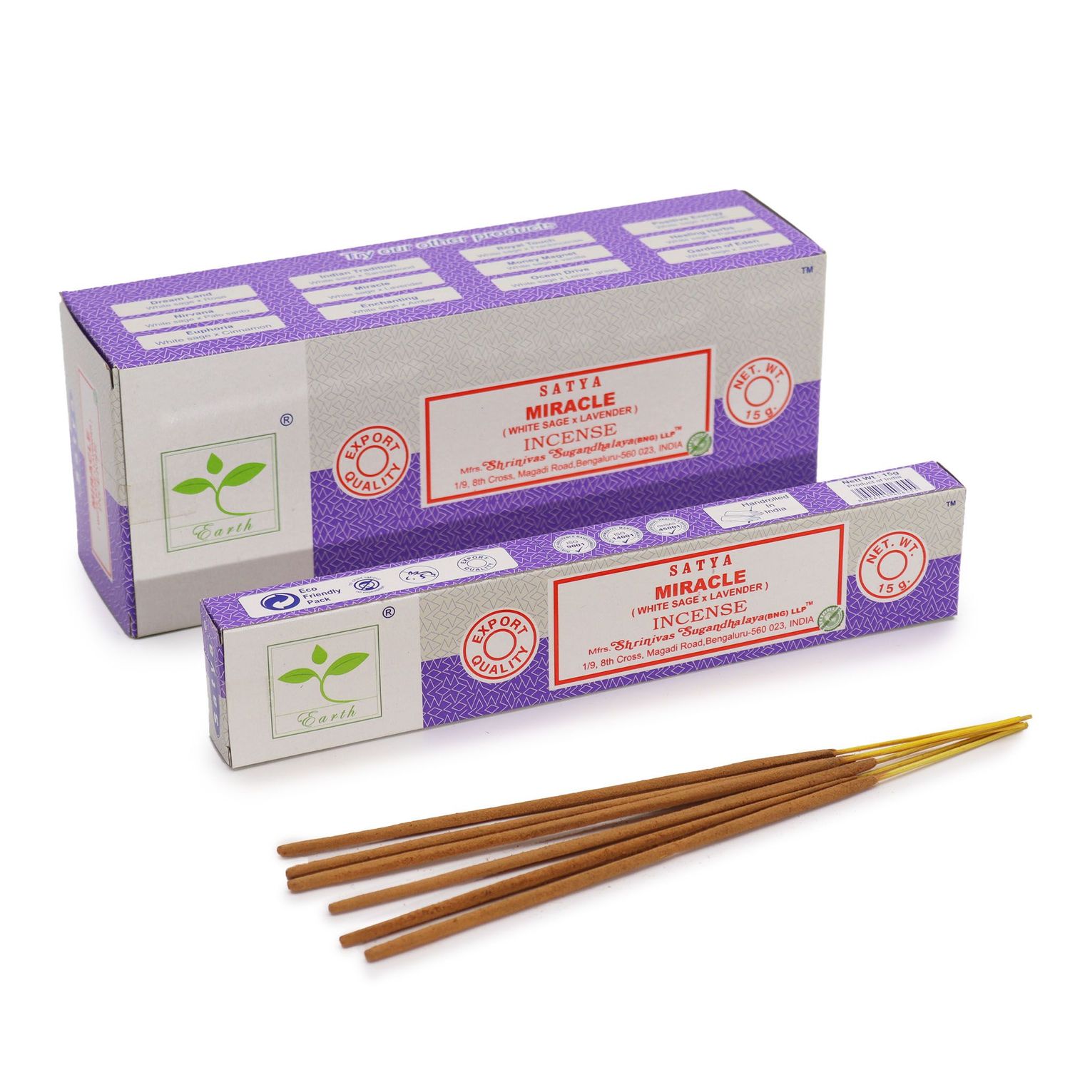 Satya Incense 15gm - Miracle (White Sage & Lavender) Satya Incense 15gm - Miracle (White Sage & Lavender)