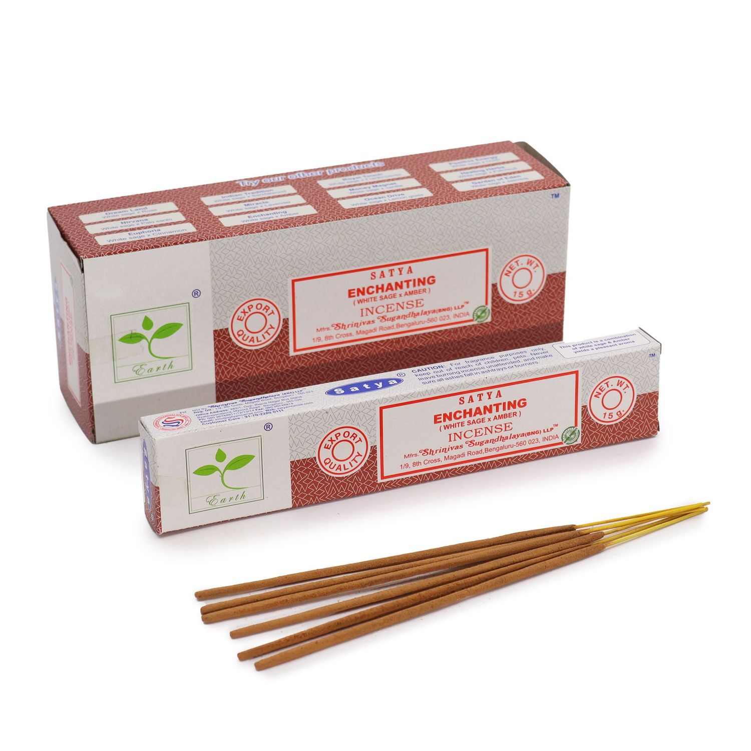 Satya Incense 15gm - Enchanting (White Sage & Amber) Satya Incense 15gm - Enchanting (White Sage & Amber)