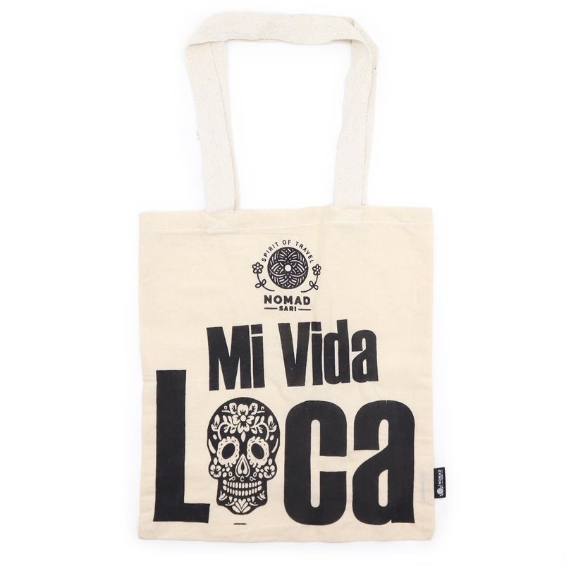 Iconic Basic Tote Bag - Mi Vida Loca - Natural 4oz