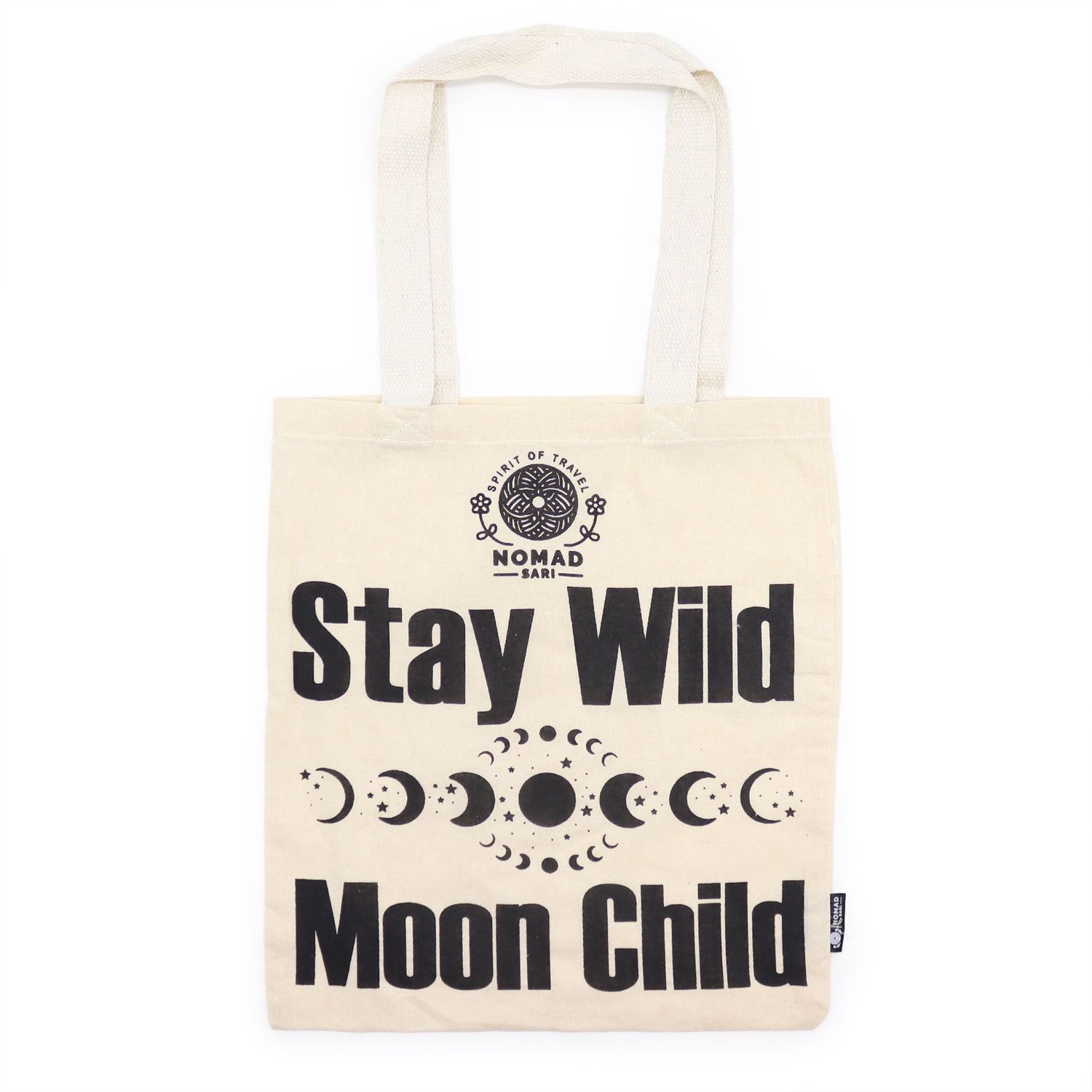 Iconic Basic Tote Bag - Stay Wild, Moon Child - Natural 4oz Iconic Basic Tote Bag - Stay Wild, Moon Child - Natural 4oz
