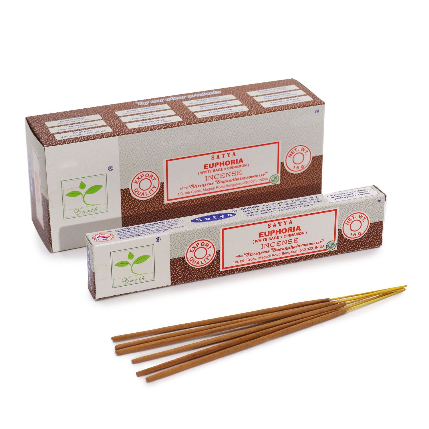 Satya Incense 15gm - Euphoria (White Sage & Cinnamon) Satya Incense 15gm - Euphoria (White Sage & Cinnamon)