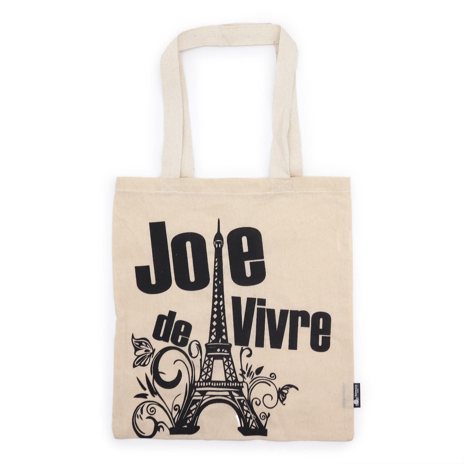 Iconic Basic Tote Bag - Joie de Vivre - Natural 4oz Iconic Basic Tote Bag - Joie de Vivre - Natural 4oz