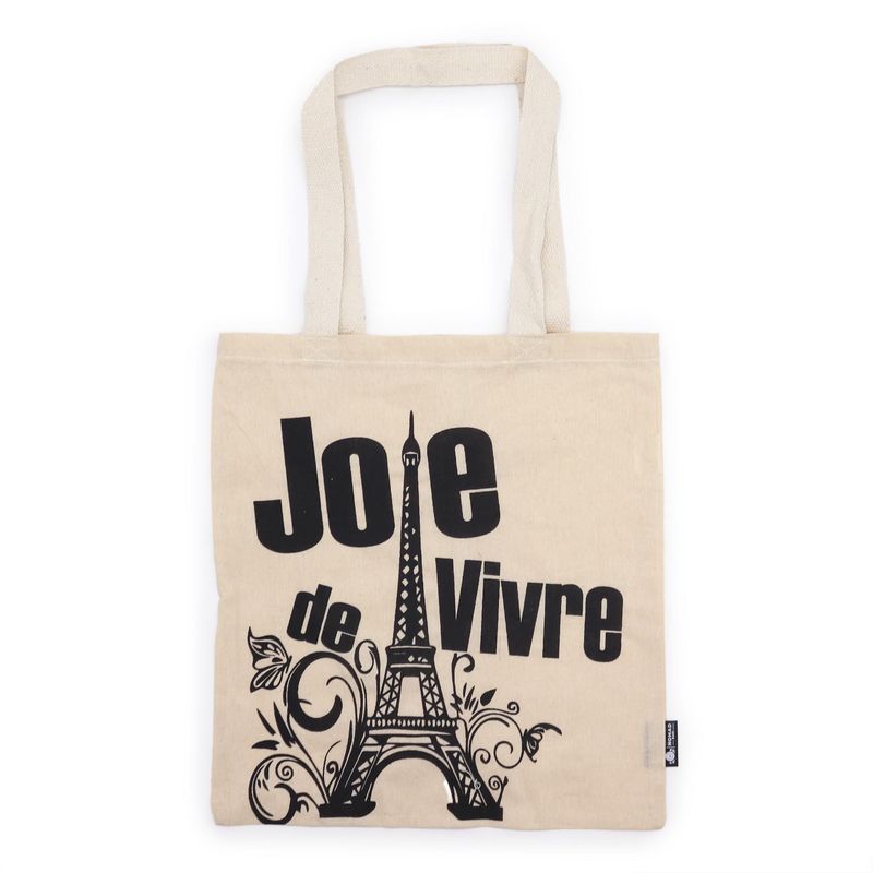 Iconic Basic Tote Bag - Joie de Vivre - Natural 4oz