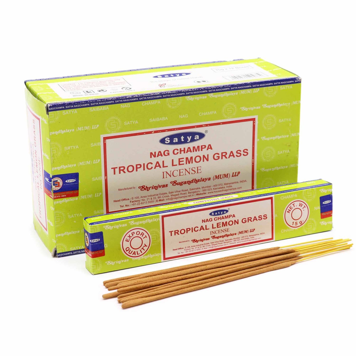 Satya Incense Sticks 15g - Tropical Lemongrass Satya Incense Sticks 15g - Tropical Lemongrass