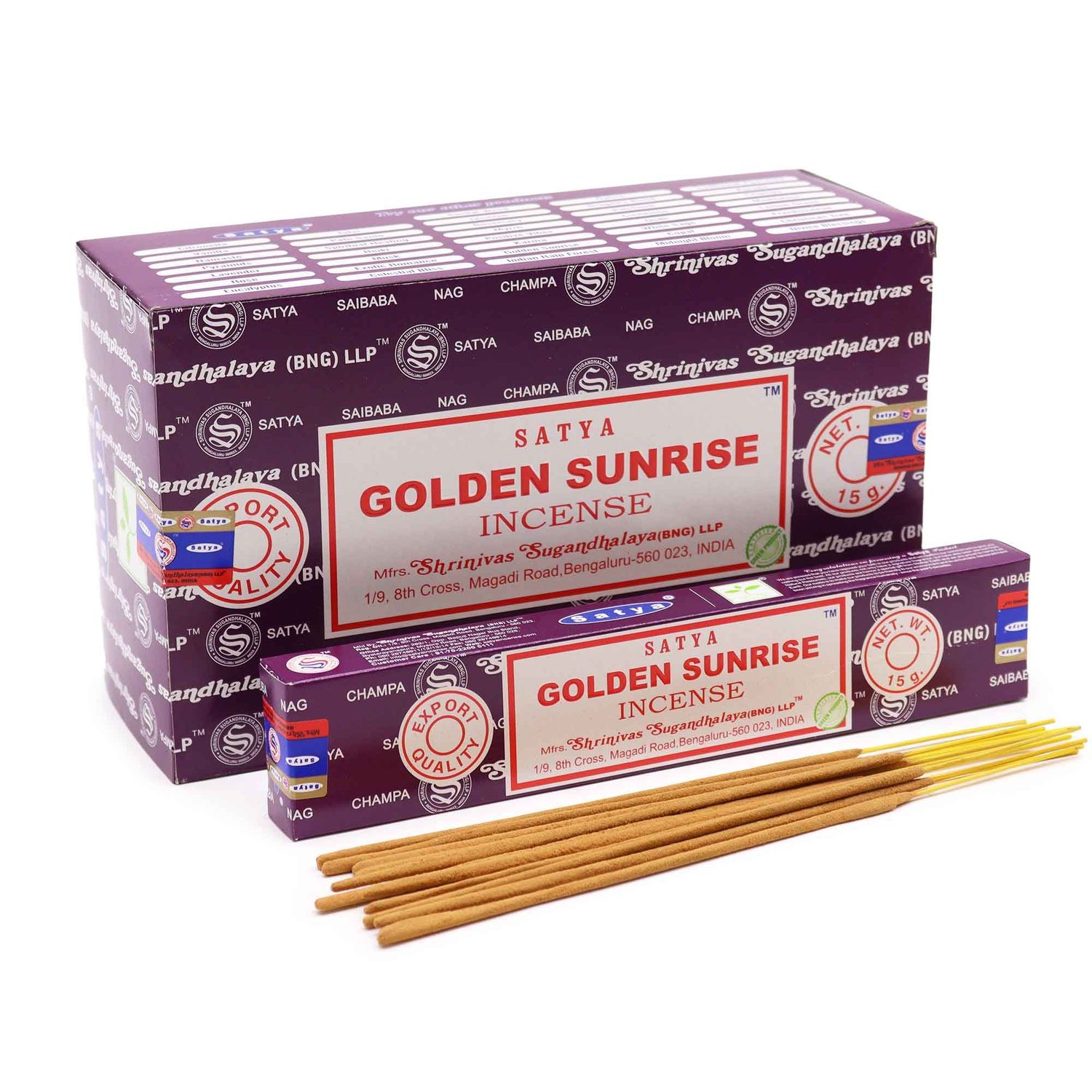 Satya Incense Sticks 15g - Golden Sunrise Satya Incense Sticks 15g - Golden Sunrise