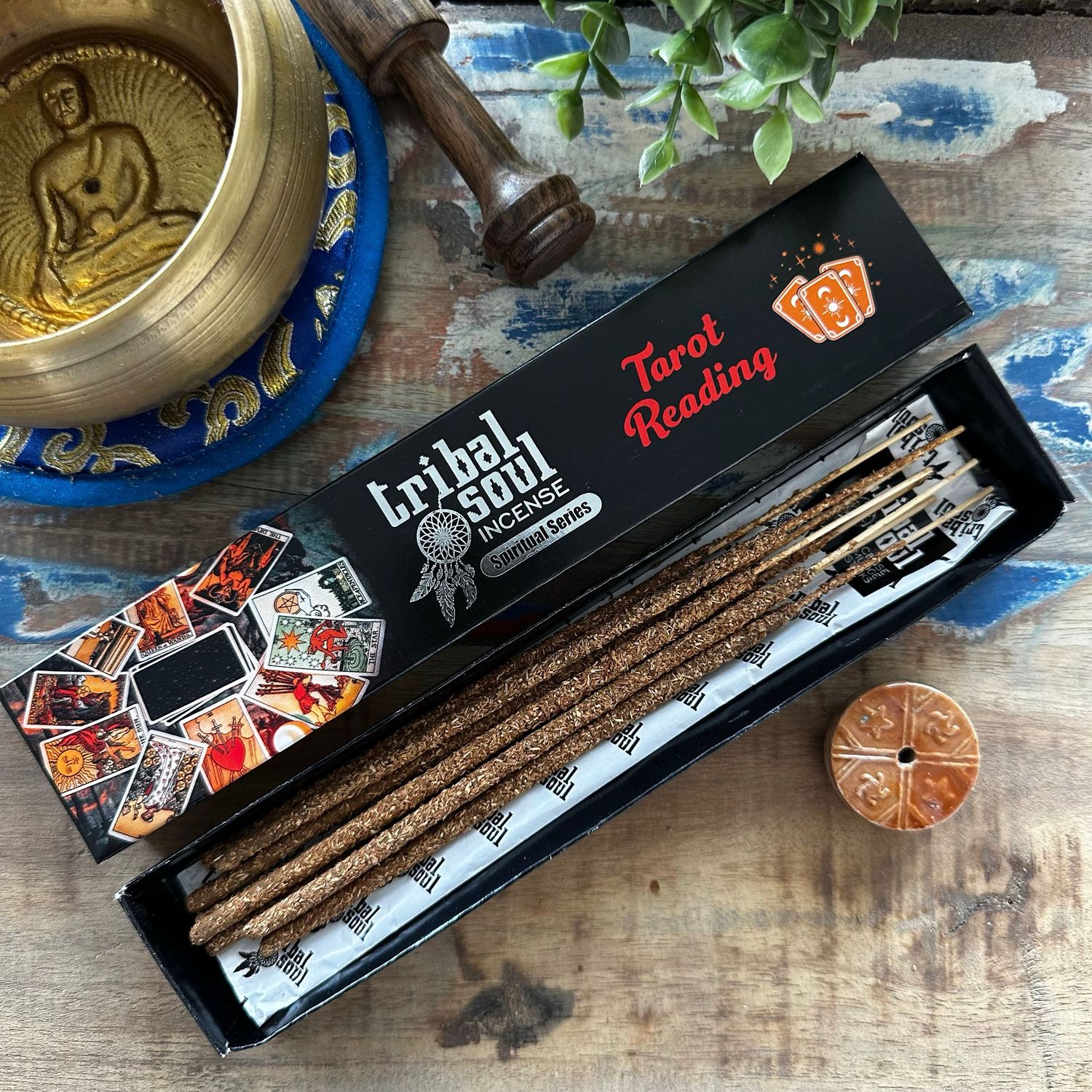 Tribal Soul Spiritual Incense Sticks and Ceramic Holder - Tarot reading Tribal Soul Spiritual Incense Sticks and Ceramic Holder - Tarot reading