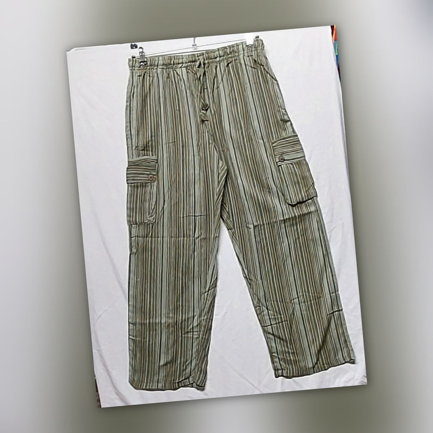 Green Striped Cotton Trouser Green Striped Cotton Trouser