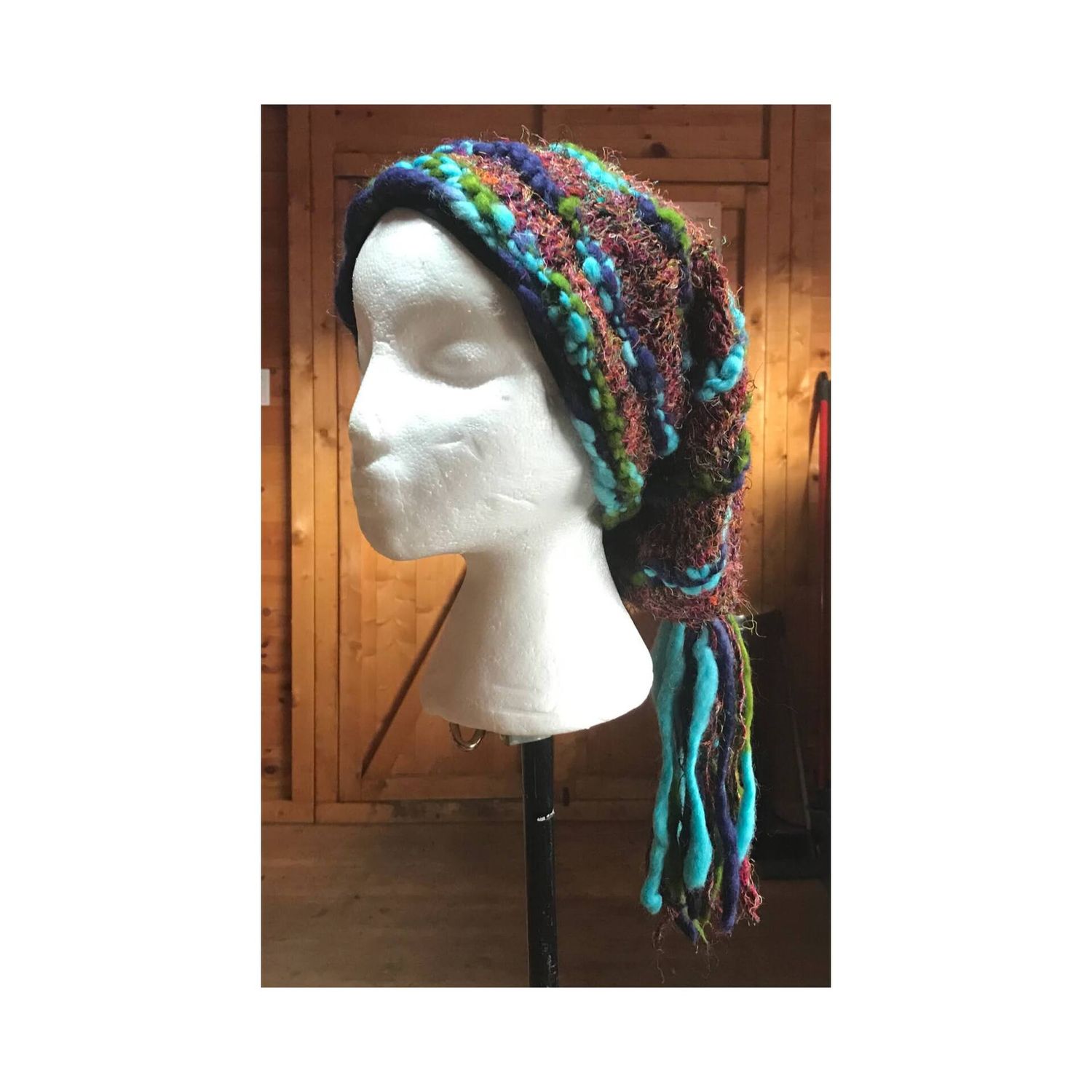 ​Awesome Hat - 100% Recycled Silk - Blue/Green Multi