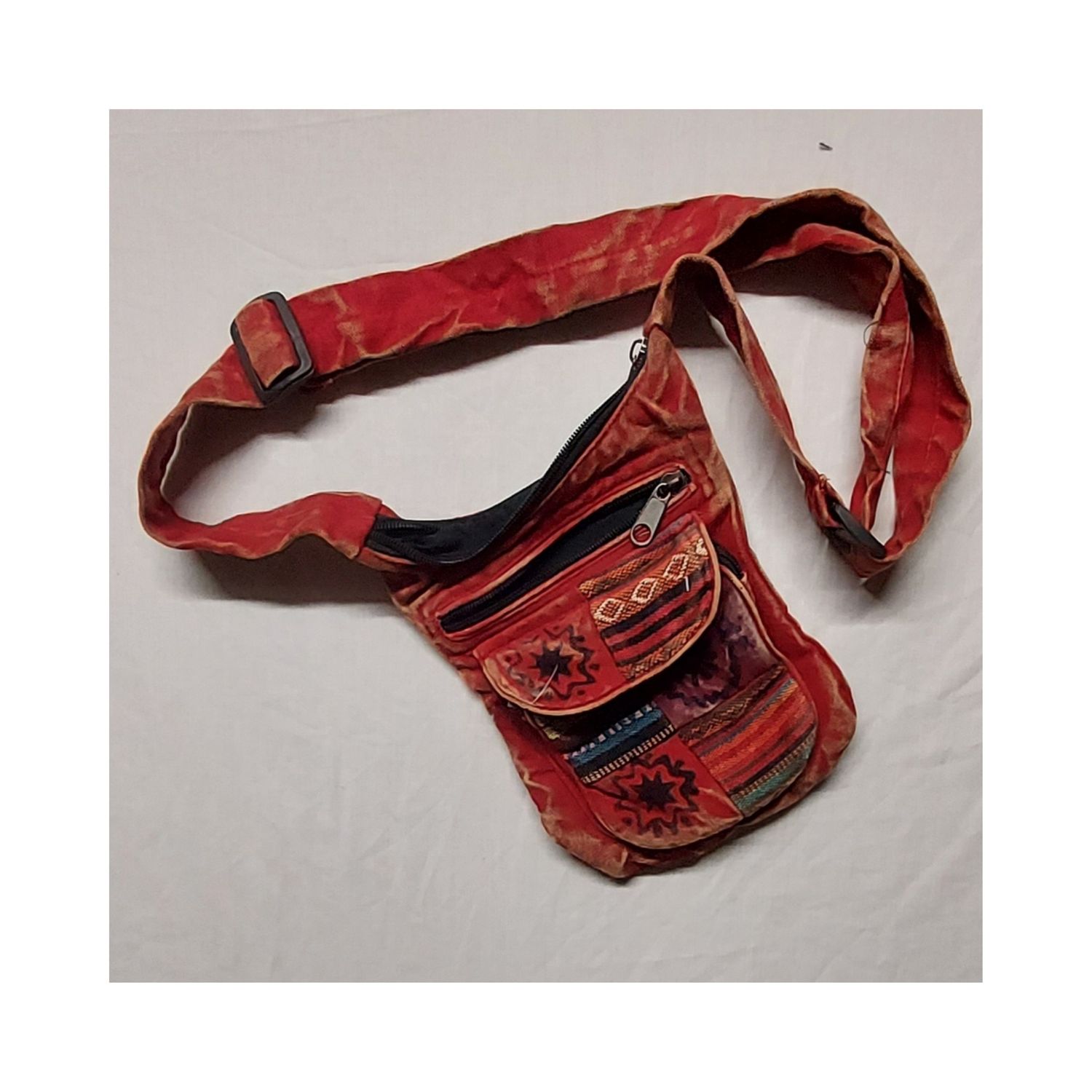 Versatile, 3 Pocket Stone Wash Money Belt, Hip Bag, Cross Body Bag - RED Versatile, 3 Pocket Stone Wash Money Belt, Hip Bag, Cross Body Bag - RED