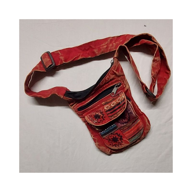 Versatile, 3 Pocket Stone Wash Money Belt, Hip Bag, Cross Body Bag - RED Versatile, 3 Pocket Stone Wash Money Belt, Hip Bag, Cross Body Bag - RED