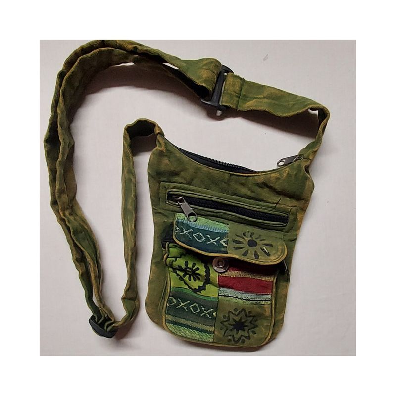 Versatile, 3 Pocket Stone Wash Money Belt, Hip Bag, Cross Body Bag - GREEN Versatile, 3 Pocket Stone Wash Money Belt, Hip Bag, Cross Body Bag - GREEN