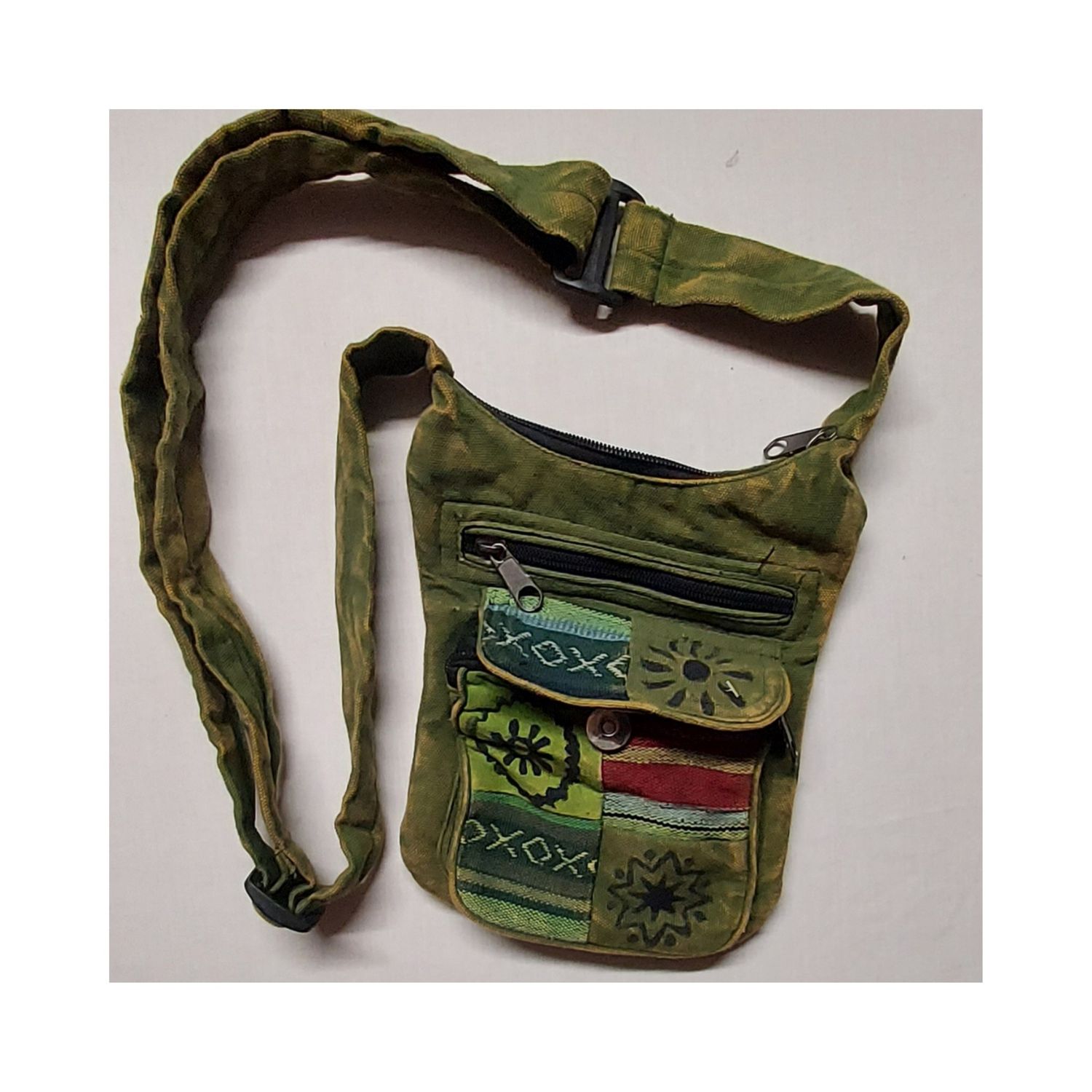 Versatile, 3 Pocket Stone Wash Money Belt, Hip Bag, Cross Body Bag - GREEN Versatile, 3 Pocket Stone Wash Money Belt, Hip Bag, Cross Body Bag - GREEN