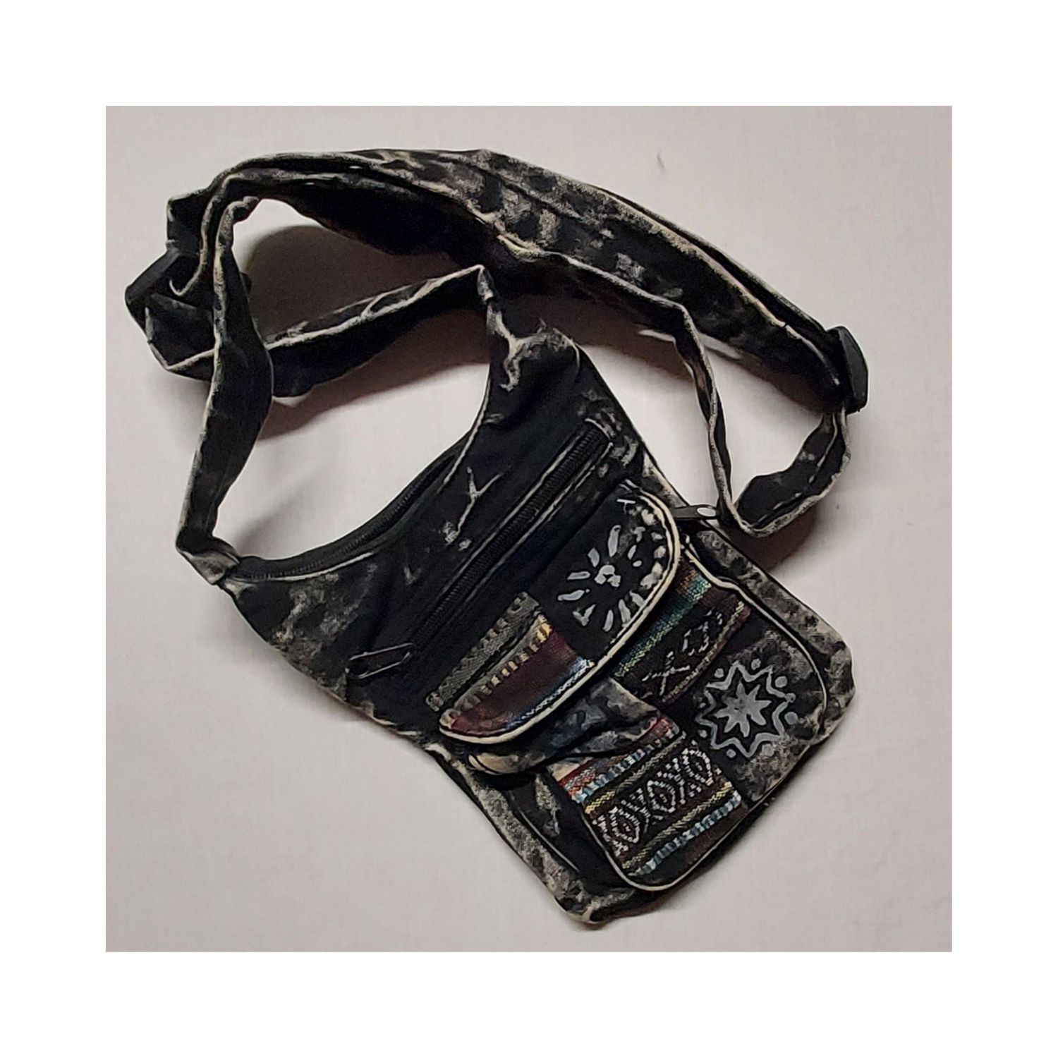 Versatile, 3 Pocket Stone Wash Money Belt, Hip Bag, Cross Body Bag - BLACK Versatile, 3 Pocket Stone Wash Money Belt, Hip Bag, Cross Body Bag - BLACK