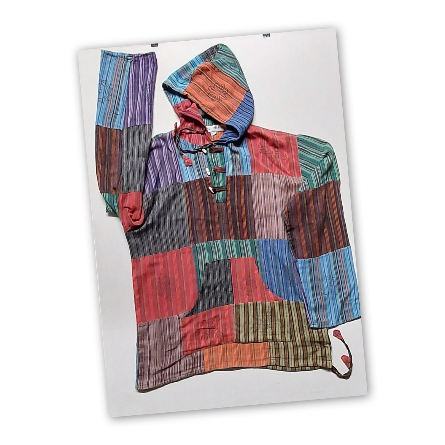 Cotton Patchwork Hoodie XXL 52 Cotton Patchwork Hoodie XXL 52"