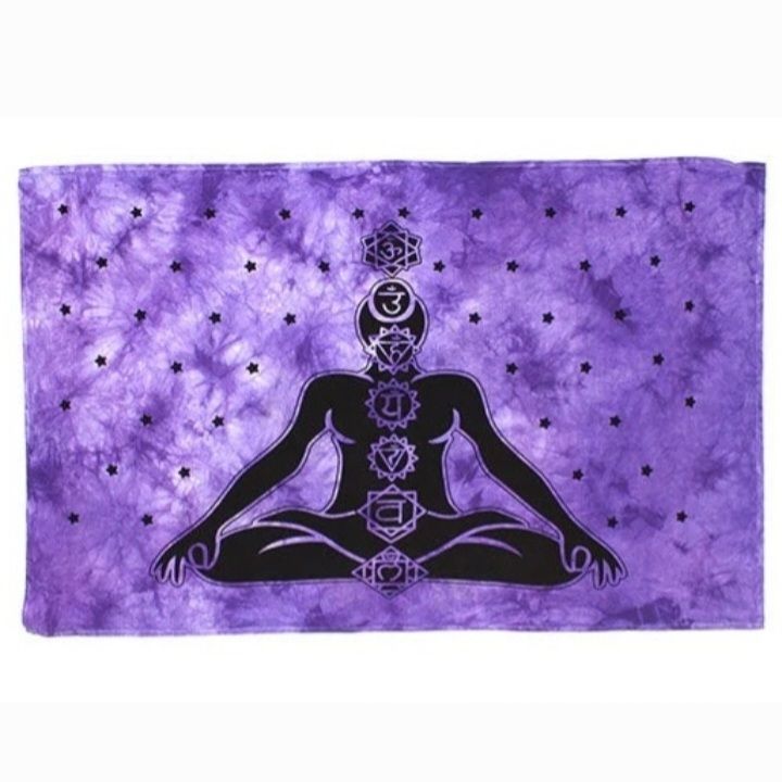 Cotton Wall Art (76x119cm) - Purple Chakra Buddha Cotton Wall Art (76x119cm) - Purple Chakra Buddha