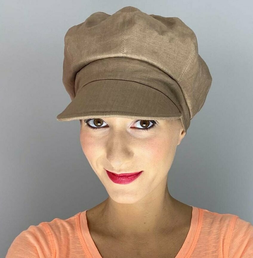 CASQUETTE LIN TAUPE