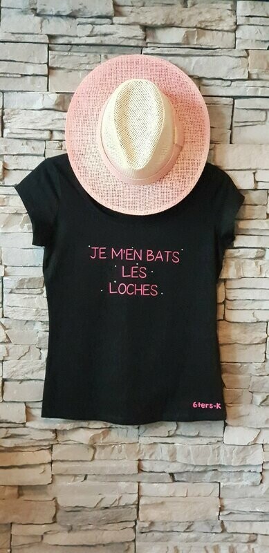 TEE-SHIRT " JE M'EN BATS LES LOCHES " NOIR S