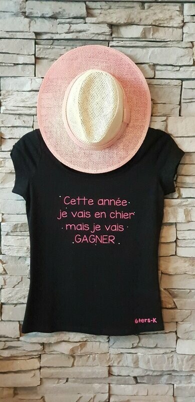 TEE-SHIRT « CETTE ANNEE JE VAIS EN CHIER MAIS JE VAIS GAGNER »  NOIR XL