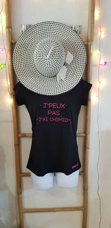 TEE-SHIRT « J’PEUX PAS J’AI CHIMIO »  NOIR M
