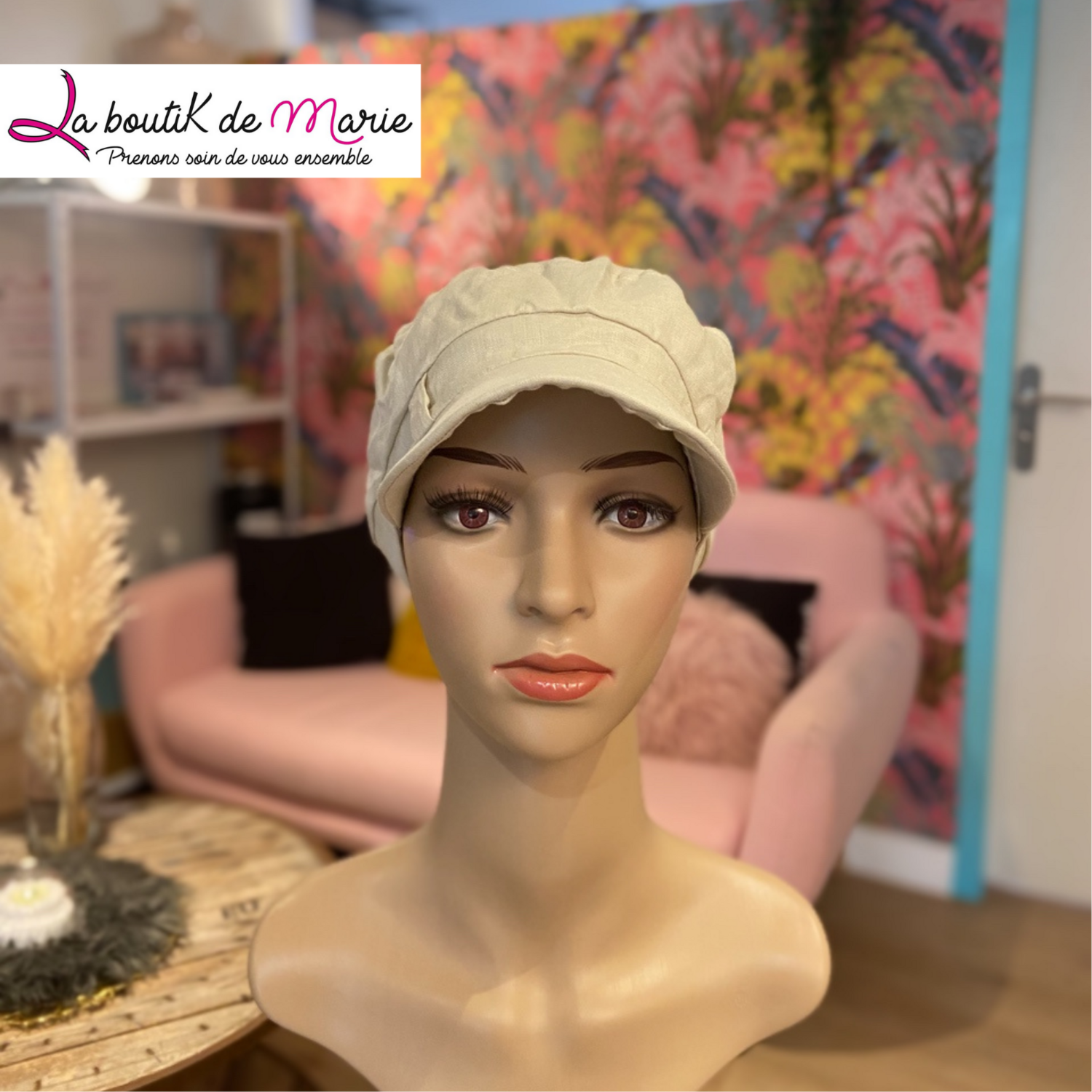 CASQUETTE GAVROCHE lin beige