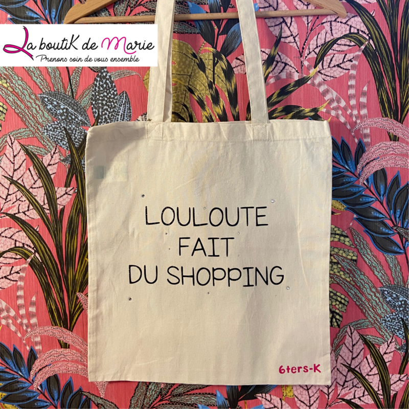 TOTE BAG "Louloute fait du shopping"