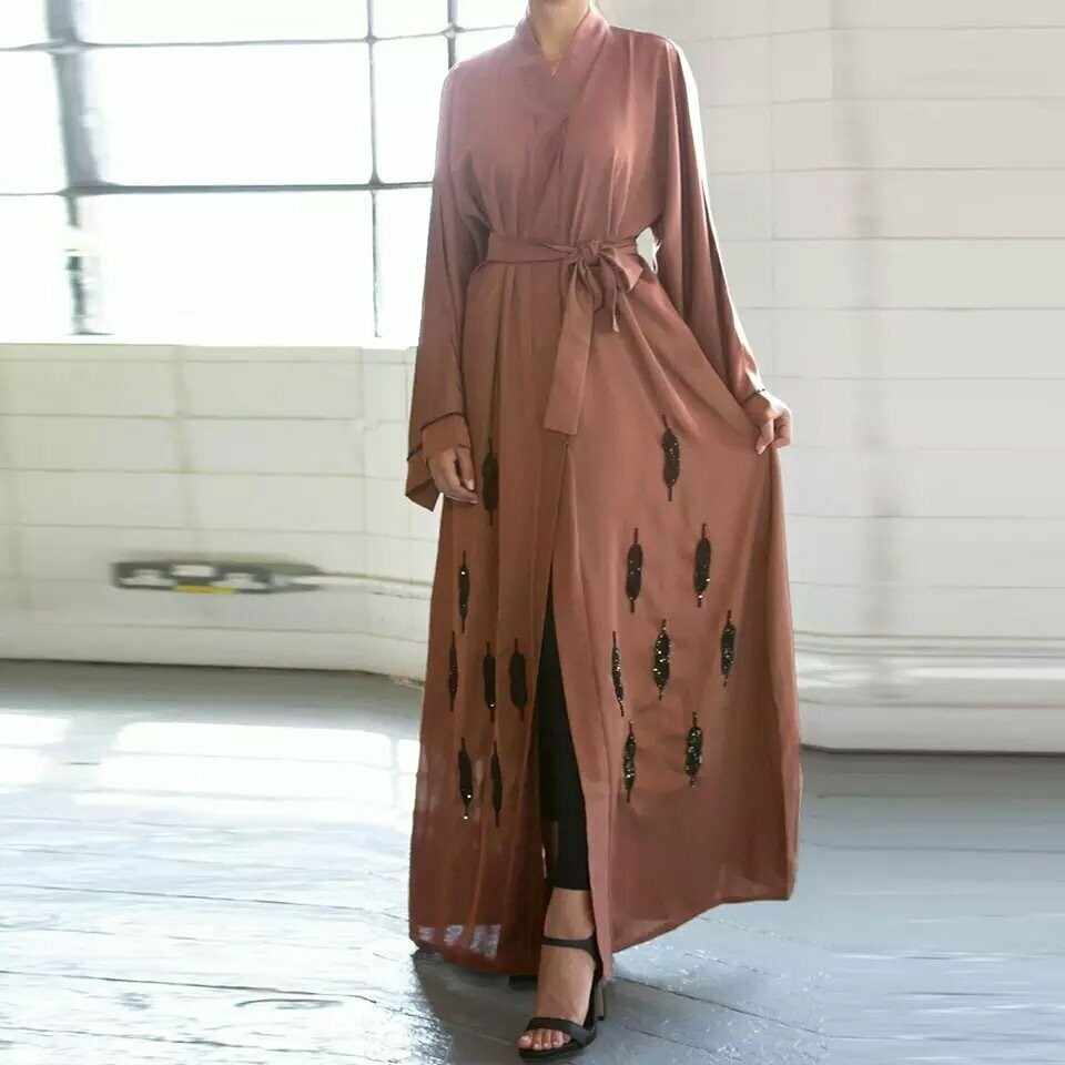 black beaded abaya
