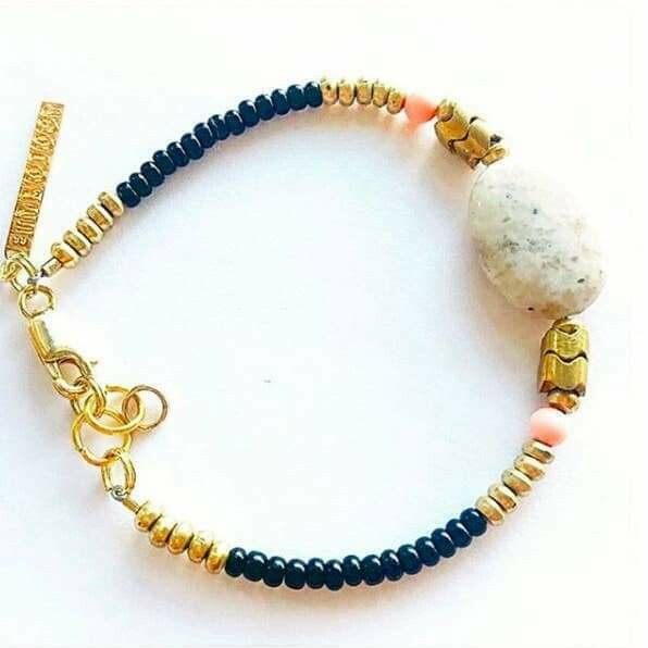 Handmade Crystal Opal Bracelet/Black