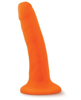 Blush Neo Dual Density 6" Suction Cup Dildo - Neon Orange