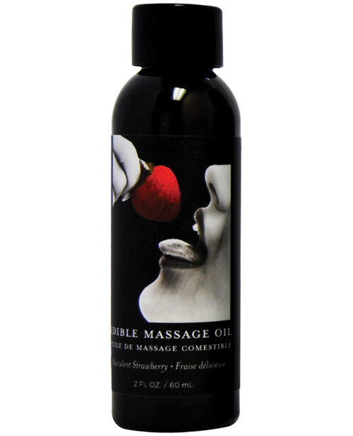 Earthly Body Edible Massage Oil - Strawberry 2 oz.